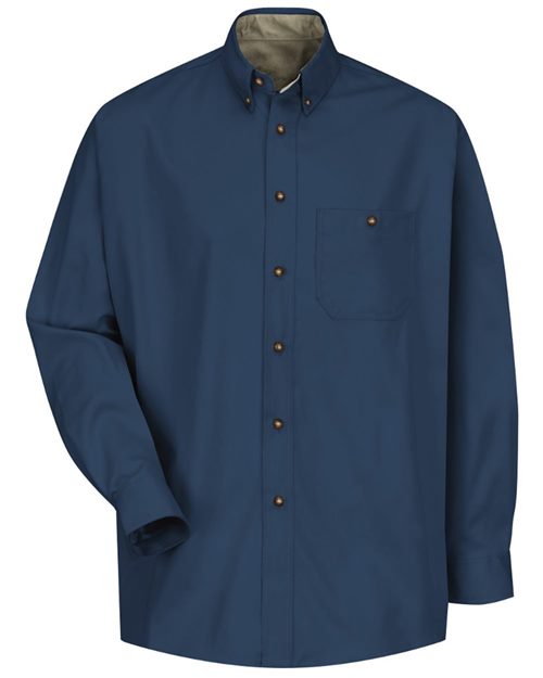 Red Kap Men's Cotton Contrast Dress Shirt - SC74 - EMBROIDERED