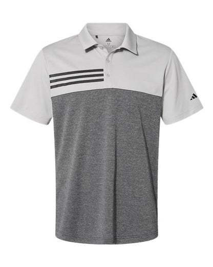Adidas. Men's Heathered Colorblocked 3-Stripes Polo. A508