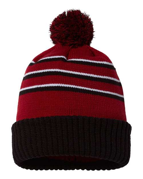 Richardson Pom Cuffed Beanie - 134 - EMBROIDERED