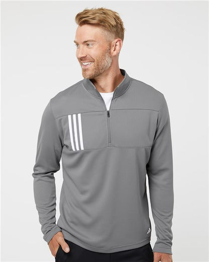 Adidas. Men's 3-Stripes Double Knit Quarter-Zip Pullover. A482