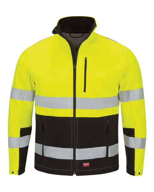 Red Kap Men's Hi-Visibility Soft Shell Jacket - JY34 - EMBROIDERED