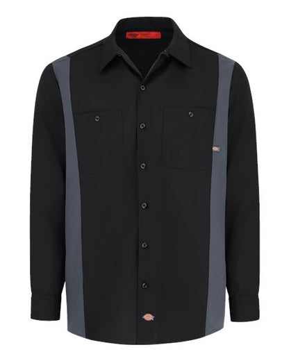 Dickies Men's Tall Industrial Colorblocked Long Sleeve Shirt - 5524T - EMBROIDERED