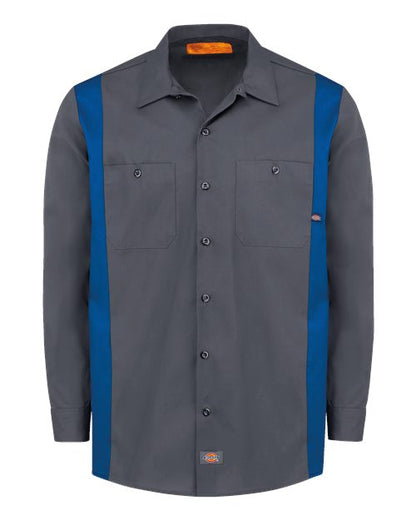 Dickies Men's Tall Industrial Colorblocked Long Sleeve Shirt - 5524T - EMBROIDERED