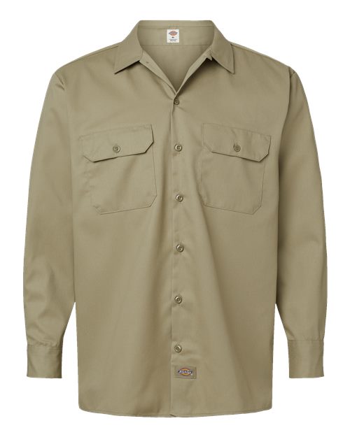 Dickies Men's Tall Long Sleeve Work Shirt - 5574T - EMBROIDERED