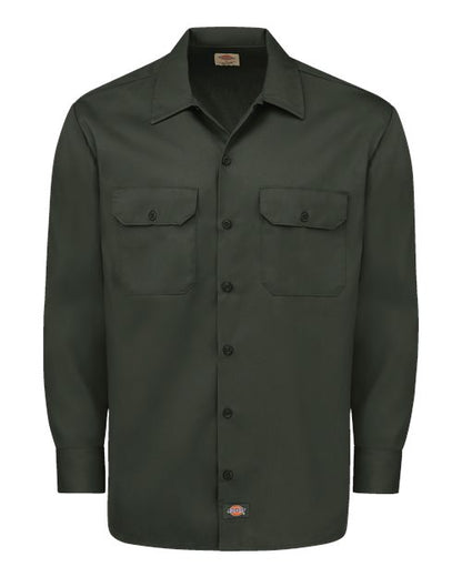 Dickies Men's Tall Long Sleeve Work Shirt - 5574T - EMBROIDERED