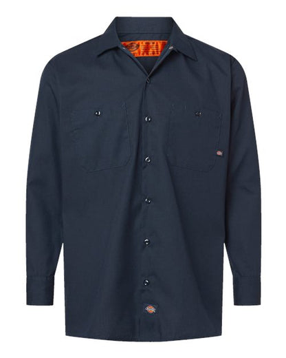 Dickies Men's Tall Industrial Long Sleeve Work Shirt - L535T - EMBROIDERED