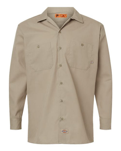 Dickies Men's Tall Industrial Long Sleeve Work Shirt - L535T - EMBROIDERED