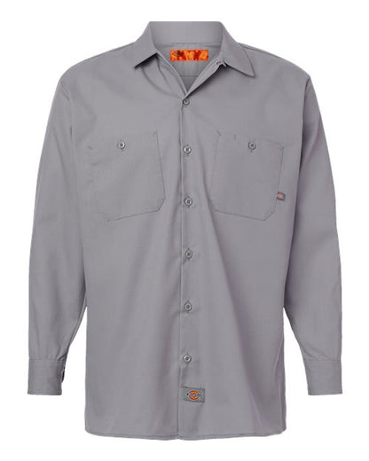 Dickies Men's Tall Industrial Long Sleeve Work Shirt - L535T - EMBROIDERED