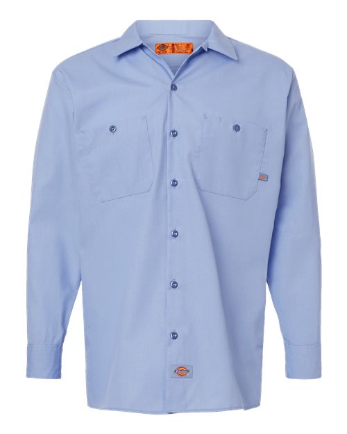 Dickies Men's Tall Industrial Long Sleeve Work Shirt - L535T - EMBROIDERED