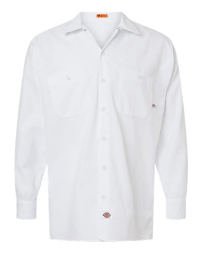Dickies Men's Tall Industrial Long Sleeve Work Shirt - L535T - EMBROIDERED