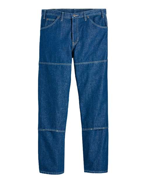 Dickies Men's Extended Sizes Industrial Double Knee Jeans - LD20EXT - EMBROIDERED