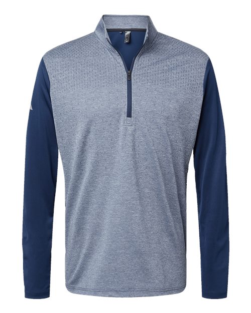 Adidas. Men's Heather Block Print Quarter-Zip Pullover. A522