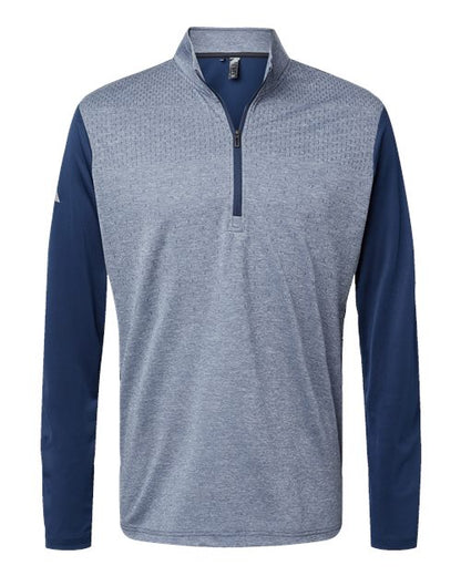 Adidas. Men's Heather Block Print Quarter-Zip Pullover. A522