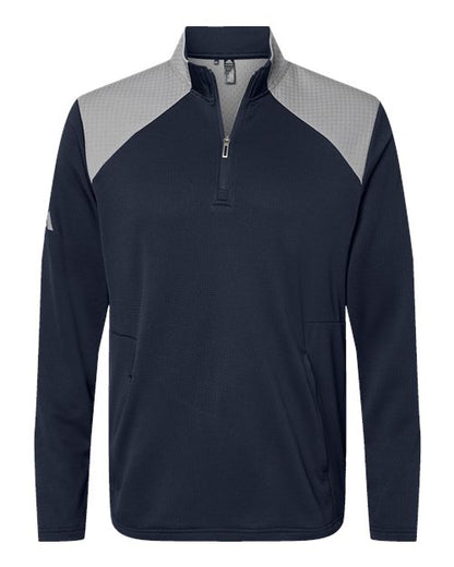 Adidas. Men's Textured Mixed Media Quarter-Zip Pullover. A532