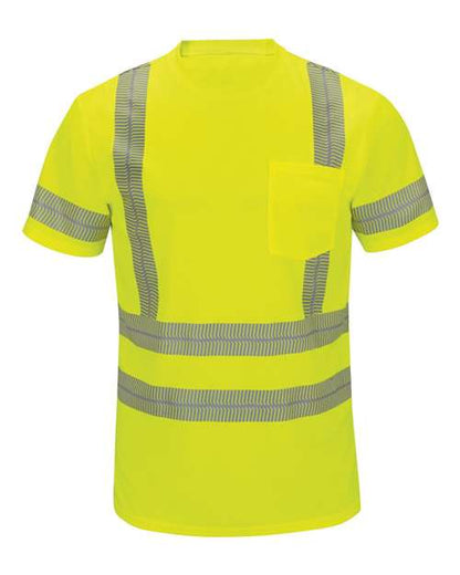 Red Kap Men's Tall High Visibility Short Sleeve T-Shirt - SVY4T - EMBROIDERED