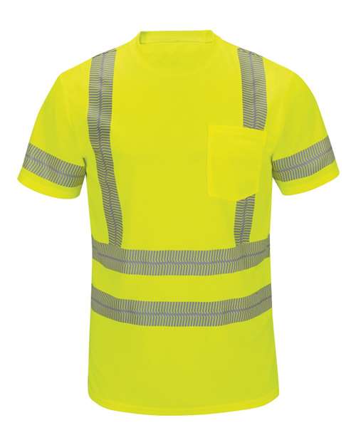 Red Kap Men's Tall High Visibility Short Sleeve T-Shirt - SVY4T - EMBROIDERED