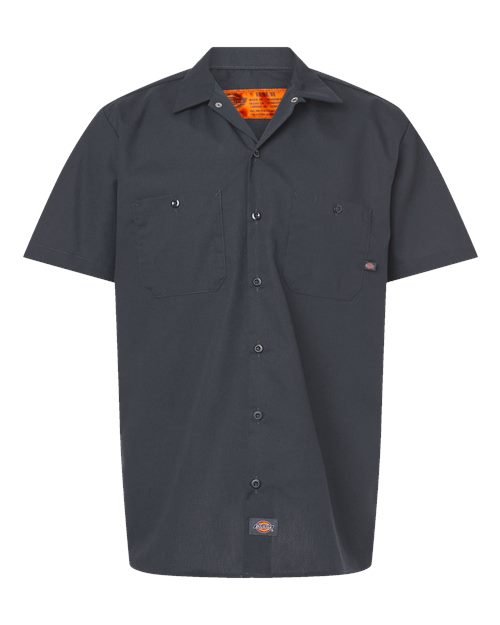 Dickies Men's Tall Industrial Short Sleeve Work Shirt - S535T - EMBROIDERED