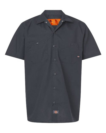 Dickies Men's Tall Industrial Short Sleeve Work Shirt - S535T - EMBROIDERED