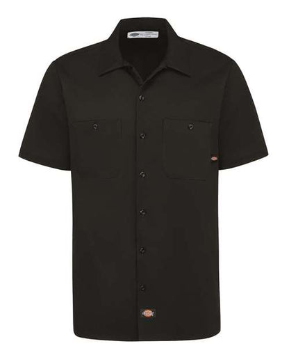 Dickies Men's Industrial Short Sleeve Cotton Work Shirt - S307 - EMBROIDERED