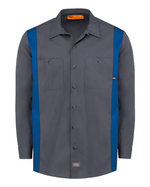 Dickies Men's Industrial Colorblocked Long Sleeve Shirt - 5524 - EMBROIDERED
