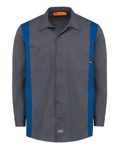 Dickies Men's Tall Industrial Colorblocked Long Sleeve Shirt - 5524T - EMBROIDERED