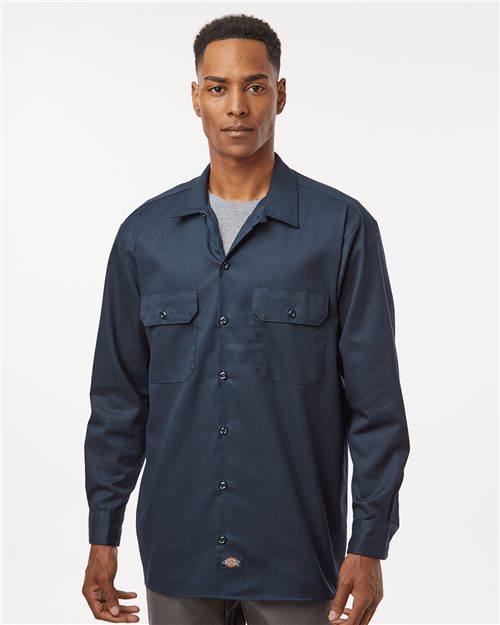 Dickies Men's Tall Long Sleeve Work Shirt - 5574T - EMBROIDERED
