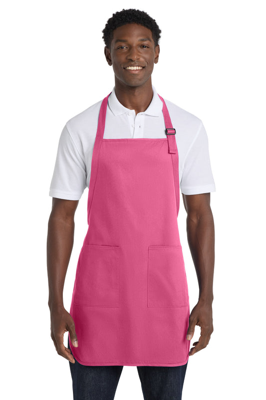 Port Authority Full-Length Apron with Pockets.  A500 - EMBROIDERED