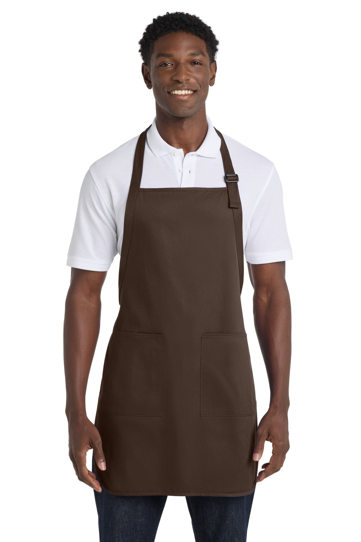 Port Authority Full-Length Apron with Pockets. A500 - EMBROIDERED