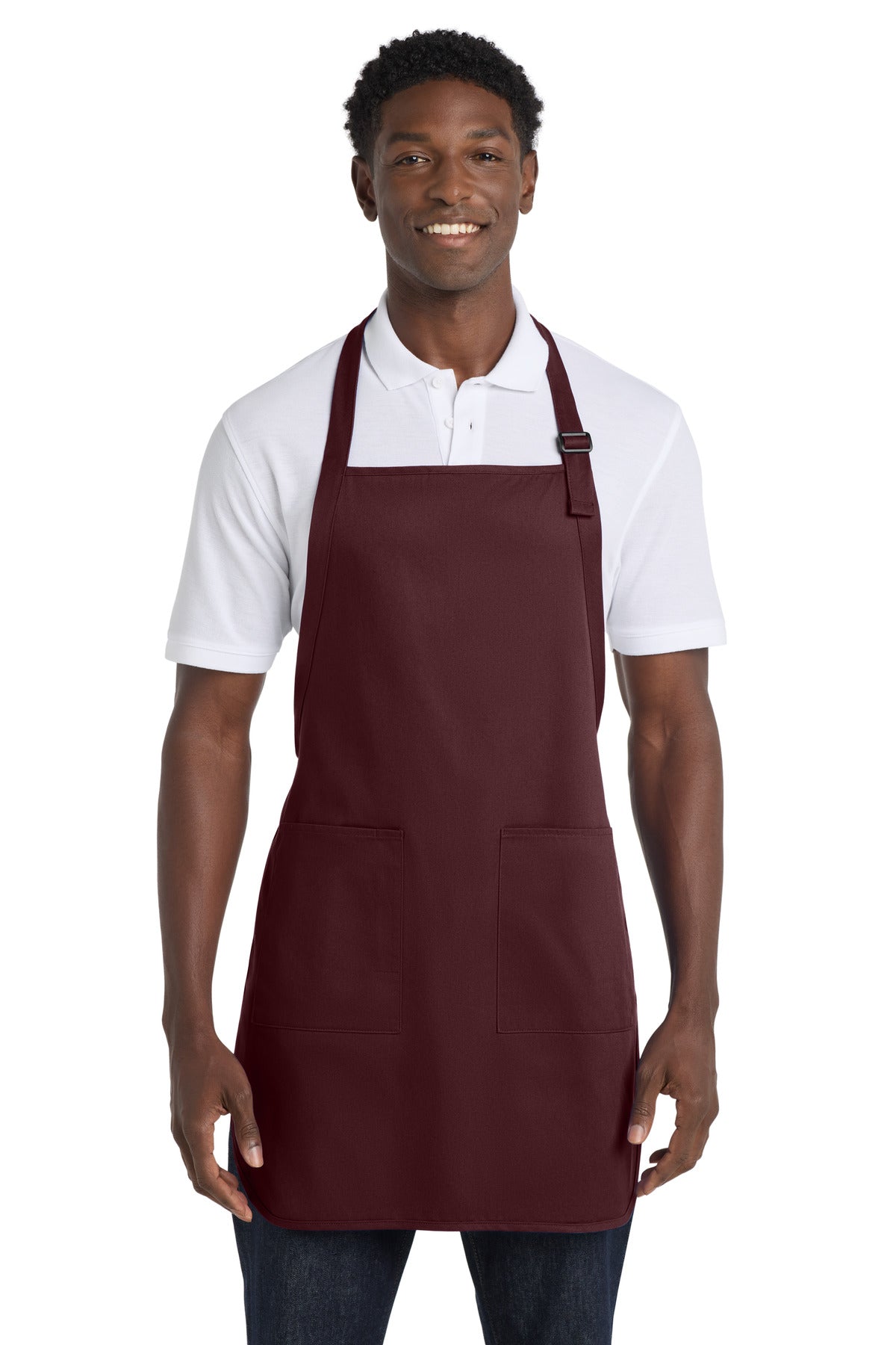 Port Authority Full-Length Apron with Pockets.  A500 - EMBROIDERED