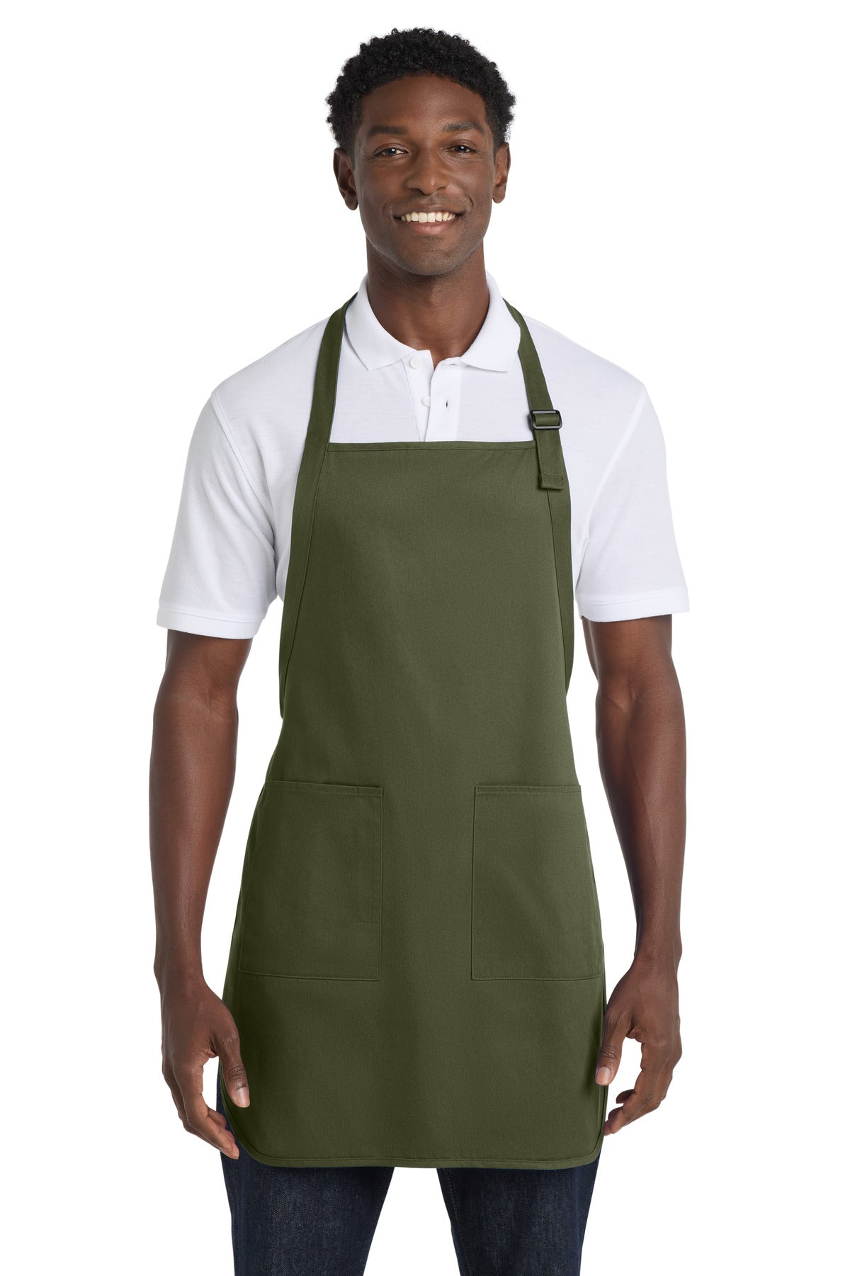 Port Authority Full-Length Apron with Pockets.  A500 - EMBROIDERED