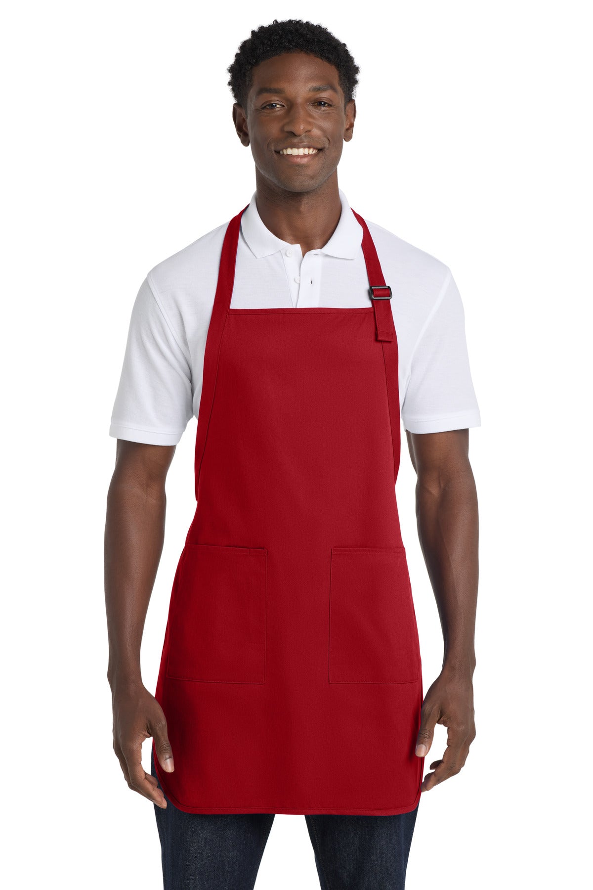 Port Authority Full-Length Apron with Pockets.  A500 - EMBROIDERED