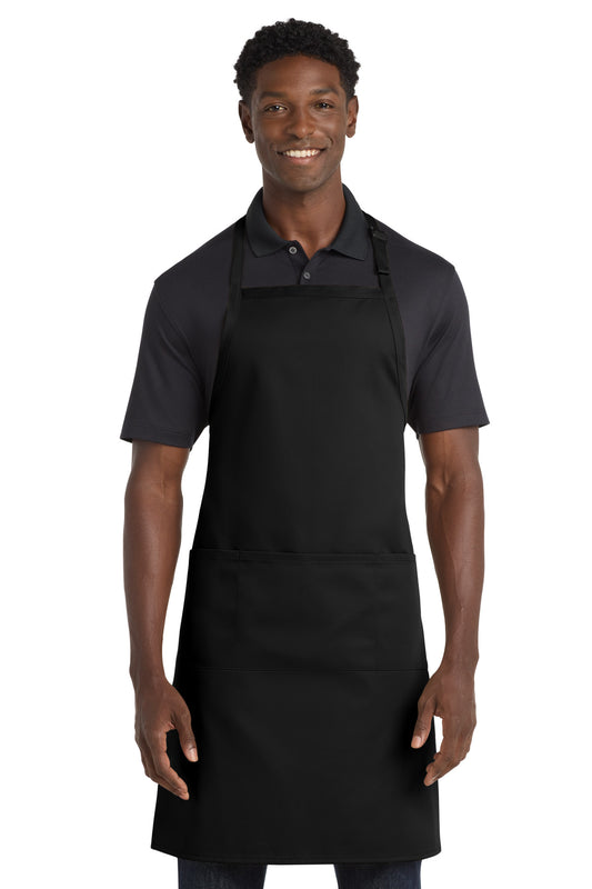 Port Authority Easy Care Extra Long Bib Apron with Stain Release. A700 - EMBROIDERED