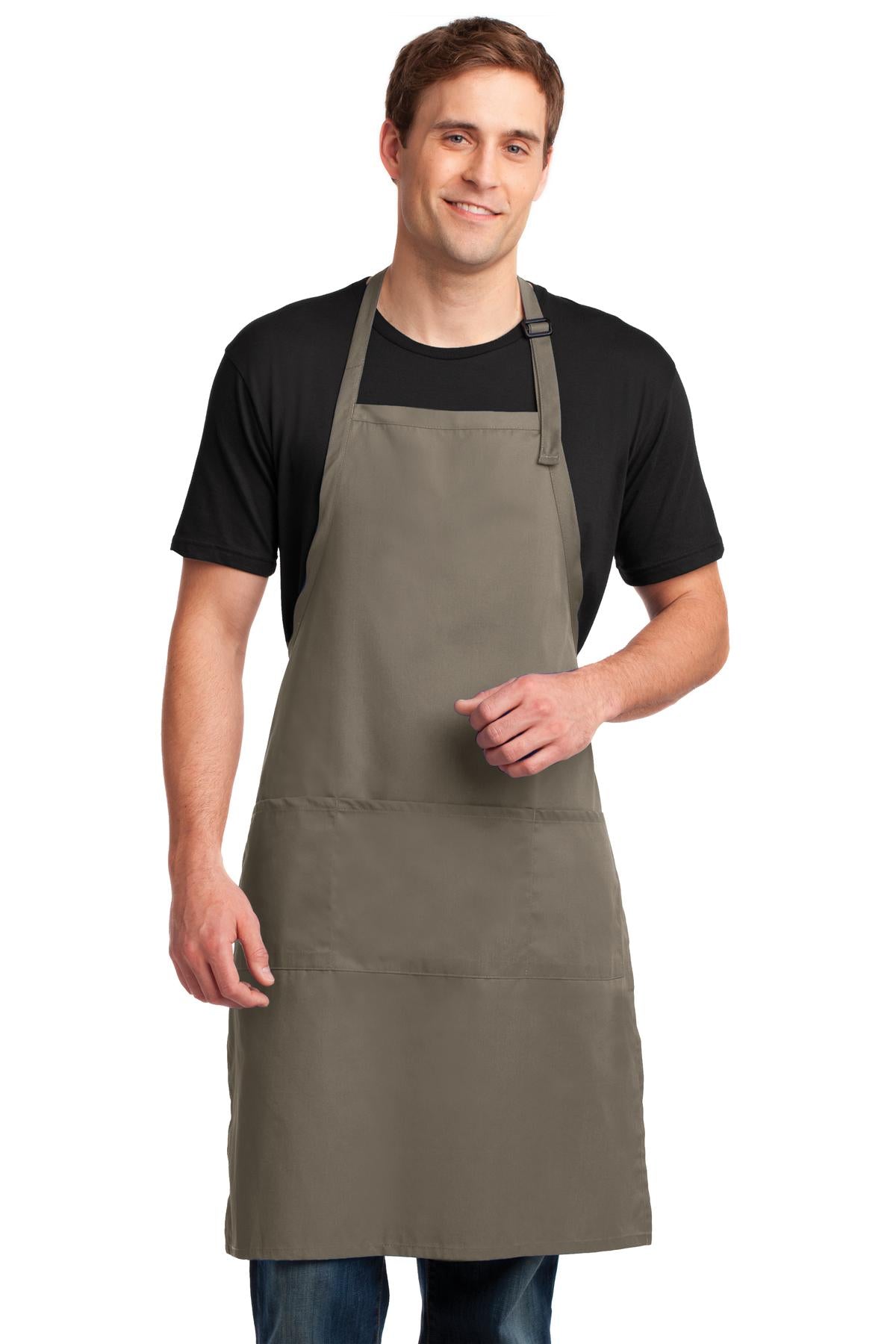 Port Authority Easy Care Extra Long Bib Apron with Stain Release. A700 - EMBROIDERED