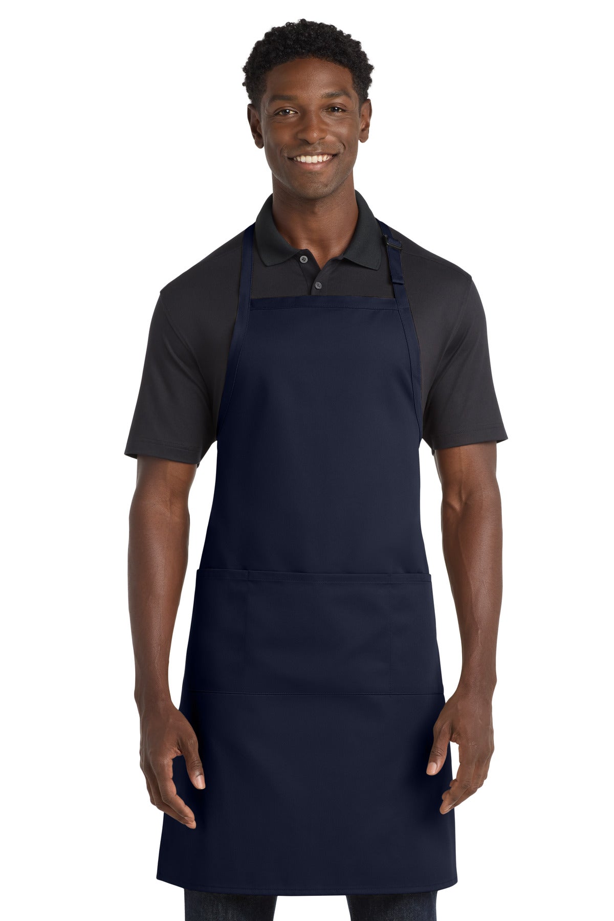 Port Authority Easy Care Extra Long Bib Apron with Stain Release. A700 - EMBROIDERED