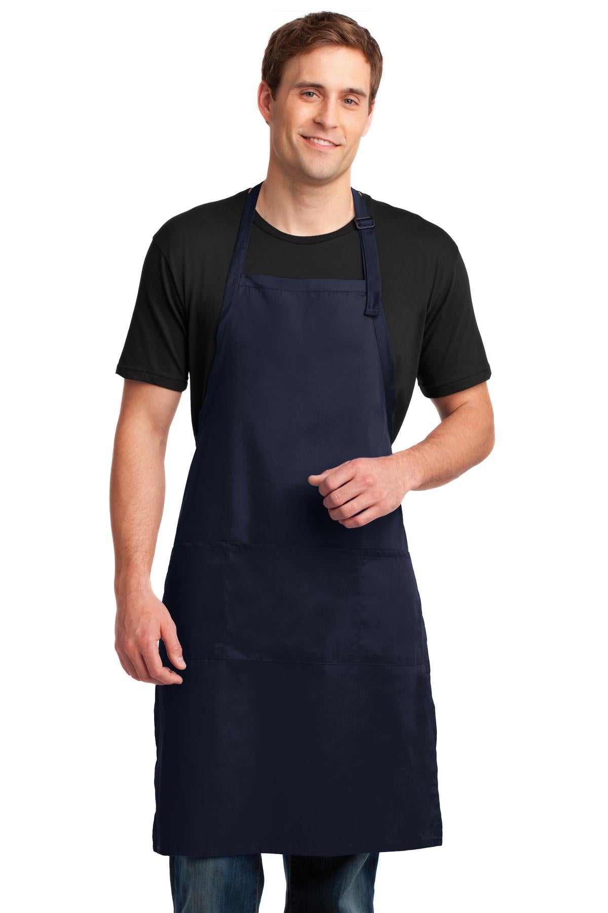 Port Authority Easy Care Extra Long Bib Apron with Stain Release. A700 - EMBROIDERED