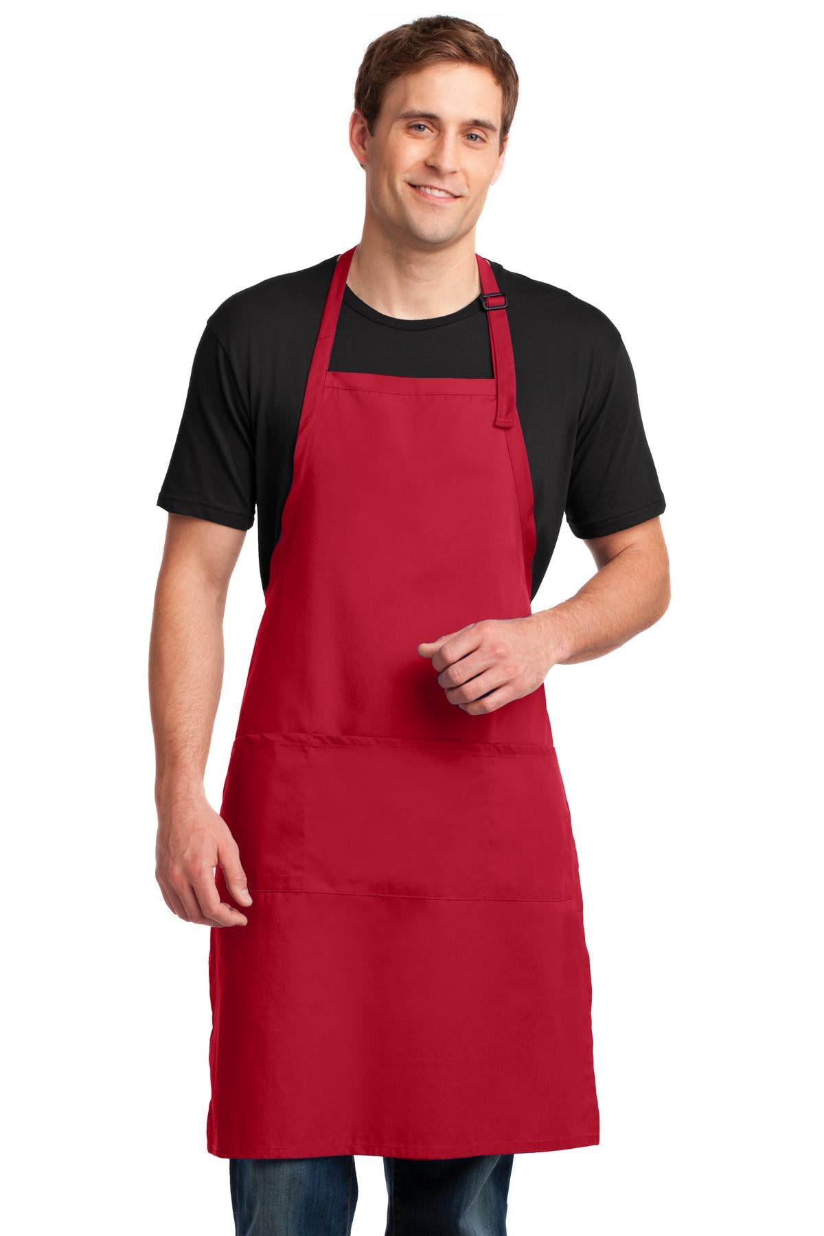 Port Authority Easy Care Extra Long Bib Apron with Stain Release. A700 - EMBROIDERED
