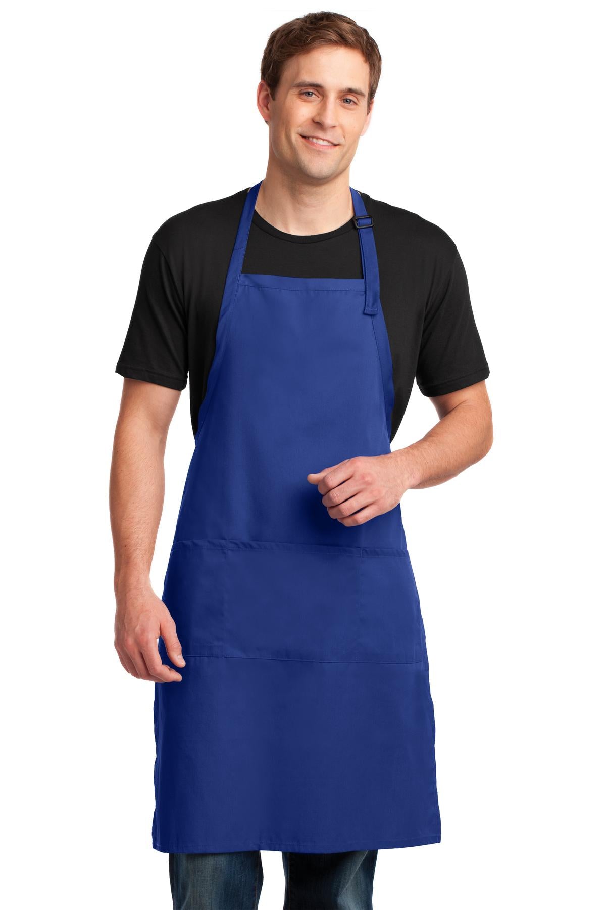 Port Authority Easy Care Extra Long Bib Apron with Stain Release. A700 - EMBROIDERED