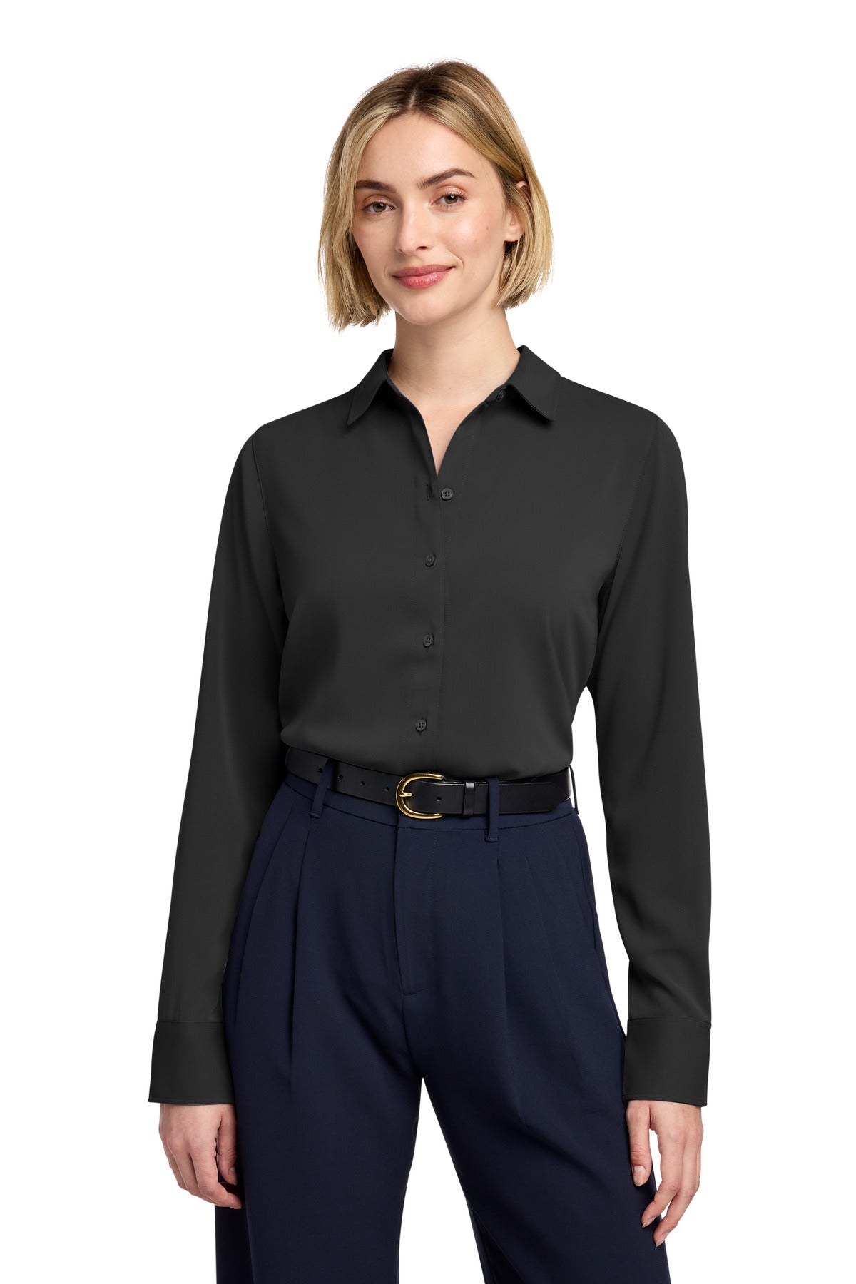 Brooks Brothers Women's Full-Button Satin Blouse BB18007