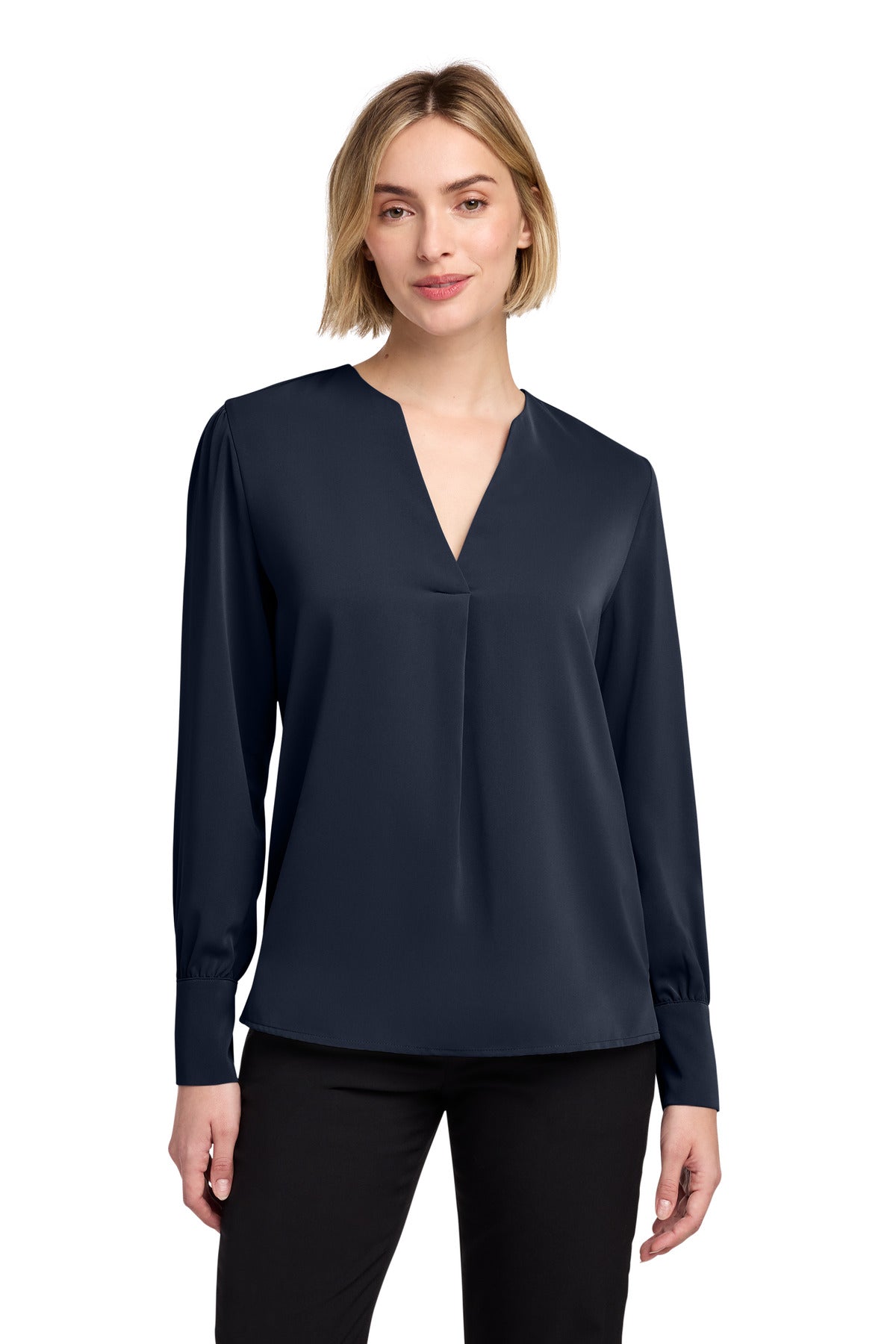 Brooks Brothers Women's Open-Neck Satin Blouse BB18009