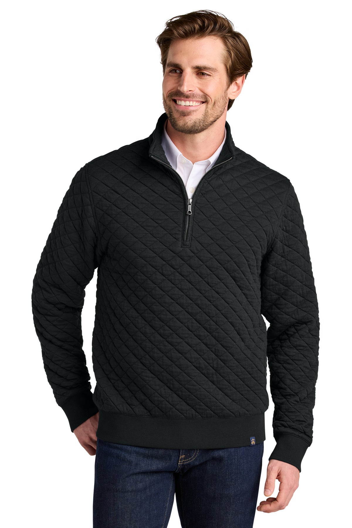 Brooks Brothers Diamond Quilt 1/4-Zip BB18212 - EMBROIDERED