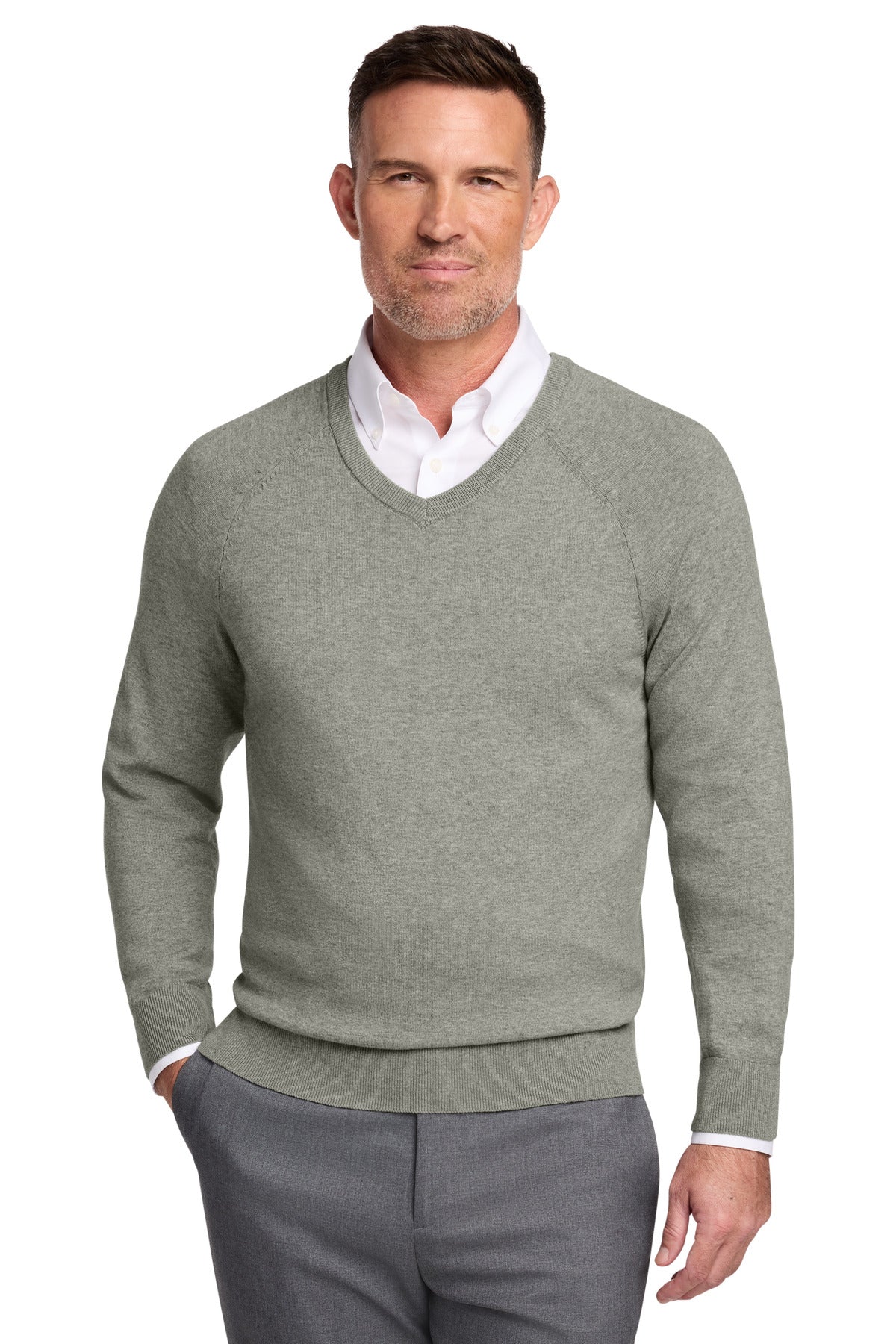 Brooks Brothers Cotton Stretch V-Neck Sweater BB18400