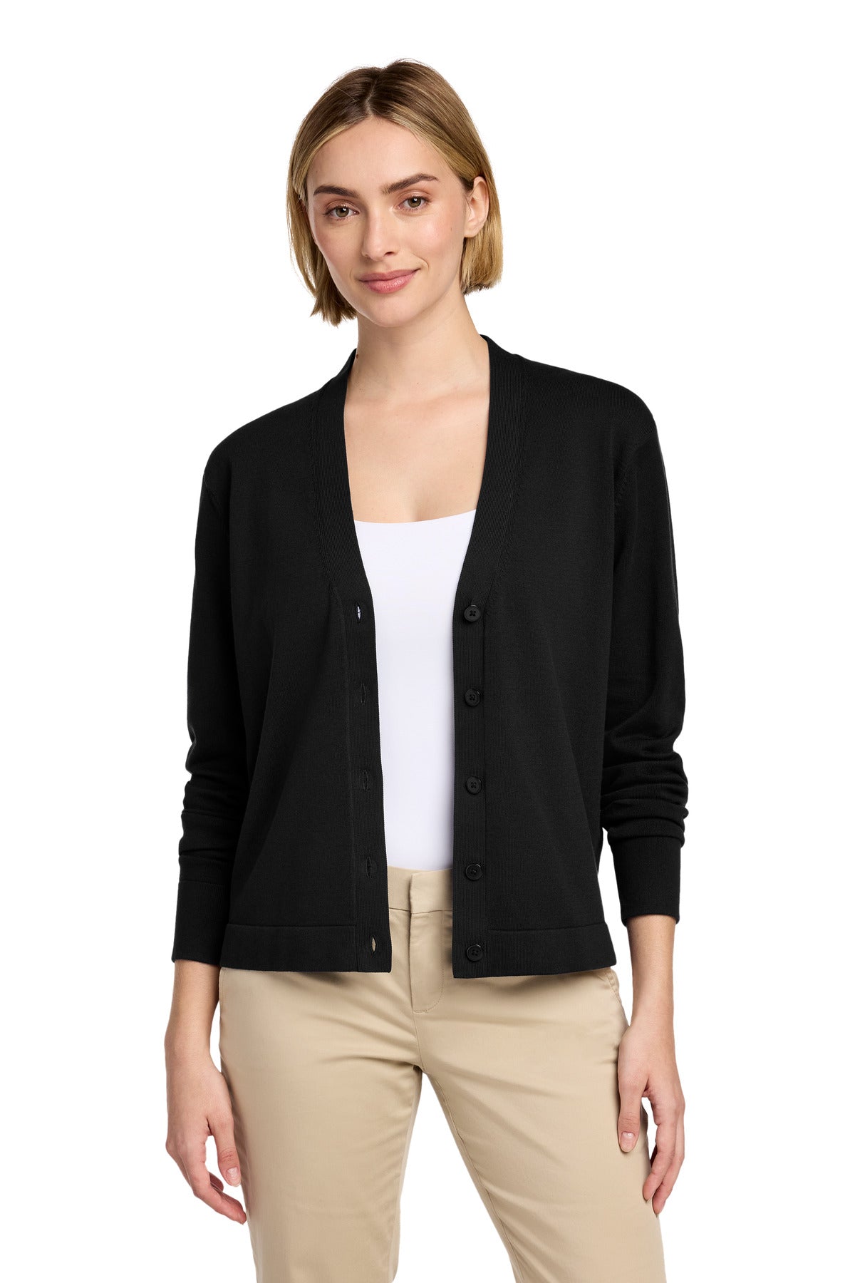 Brooks Brothers Women's Cotton Stretch Cardigan Sweater BB18405 - EMBROIDERED