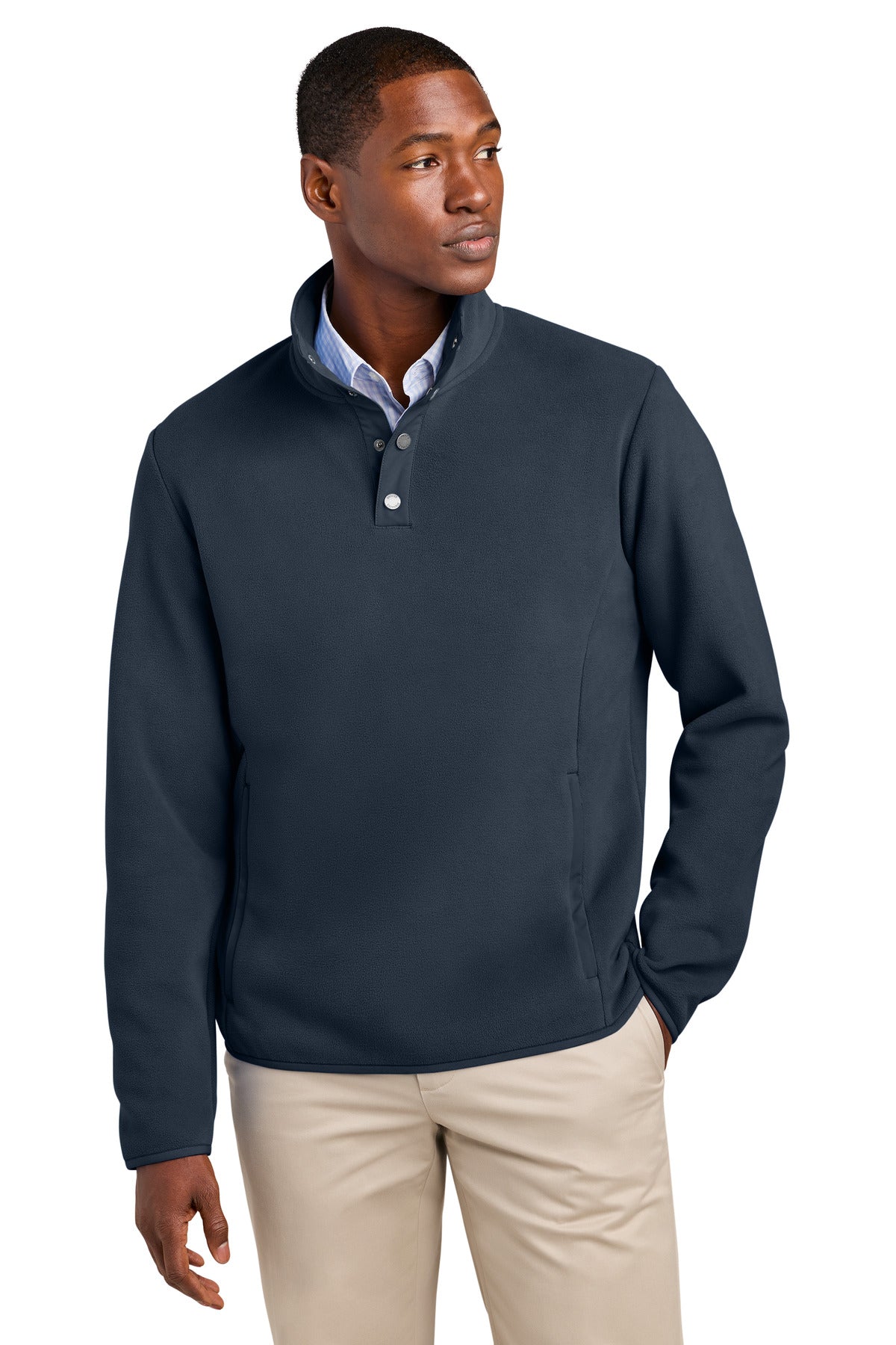Brooks Brothers Fleece 1/4-Snap Neck BB18612 - EMBROIDERED