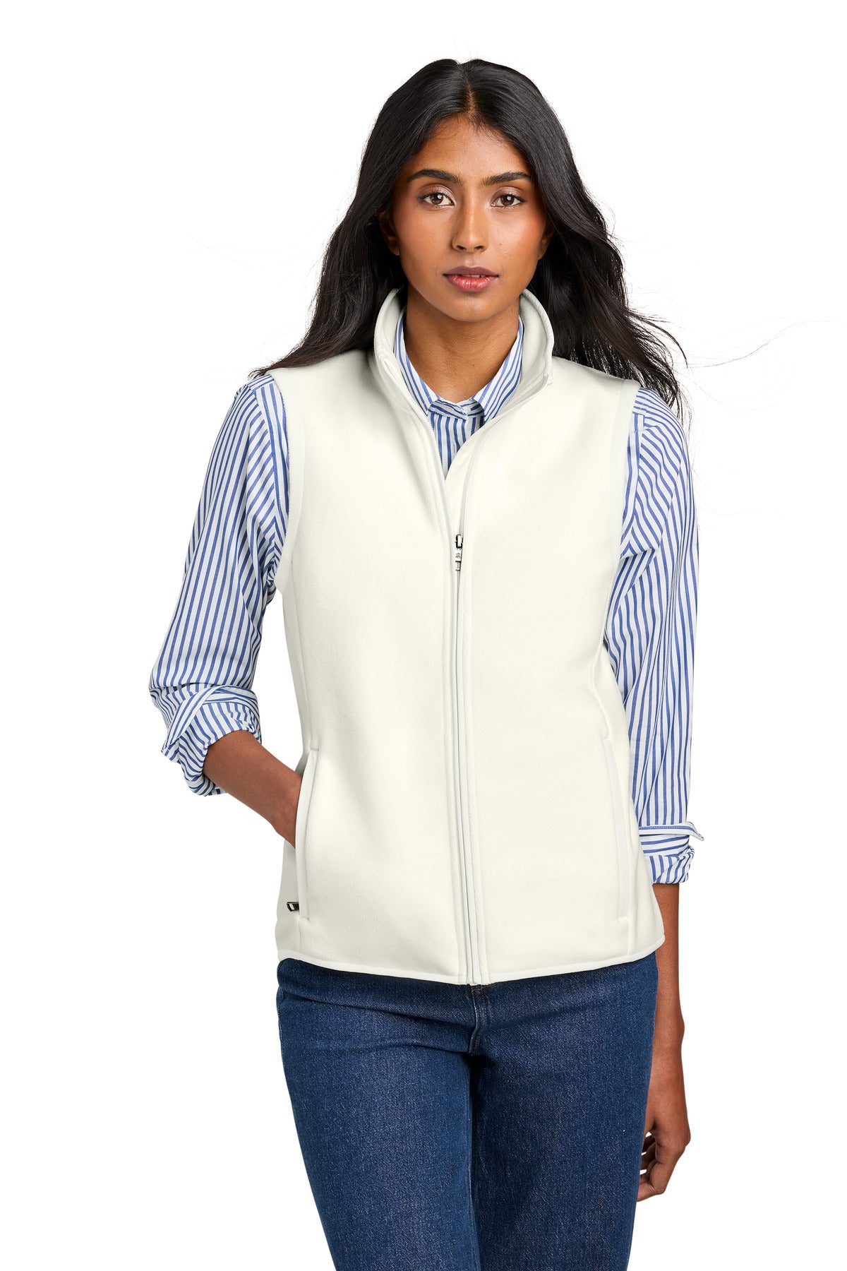 Brooks Brothers Women's Fleece Vest BB18615 - EMBROIDERED