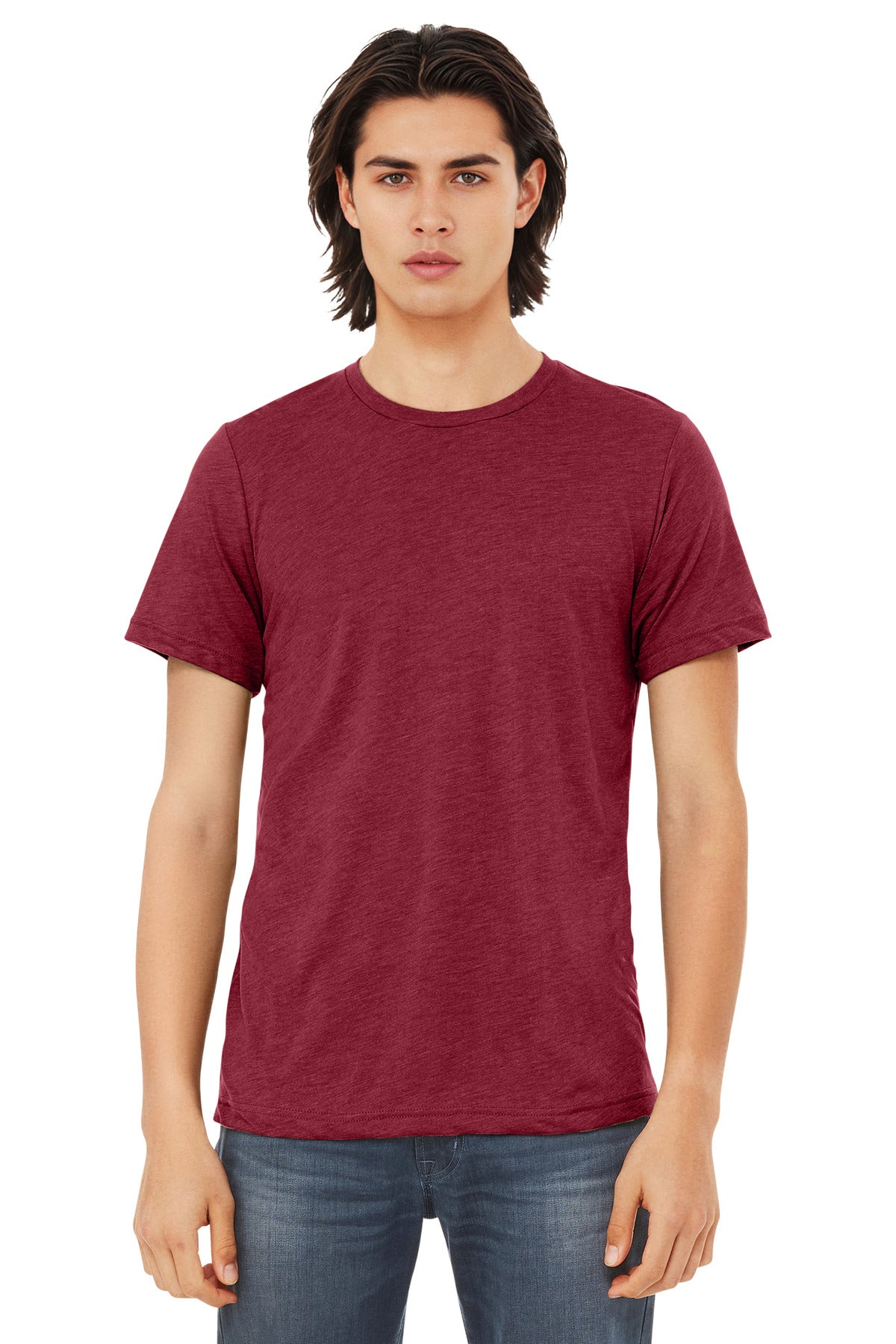 BELLA+CANVAS  Unisex Triblend Short Sleeve Tee. BC3413 - EMBROIDERED