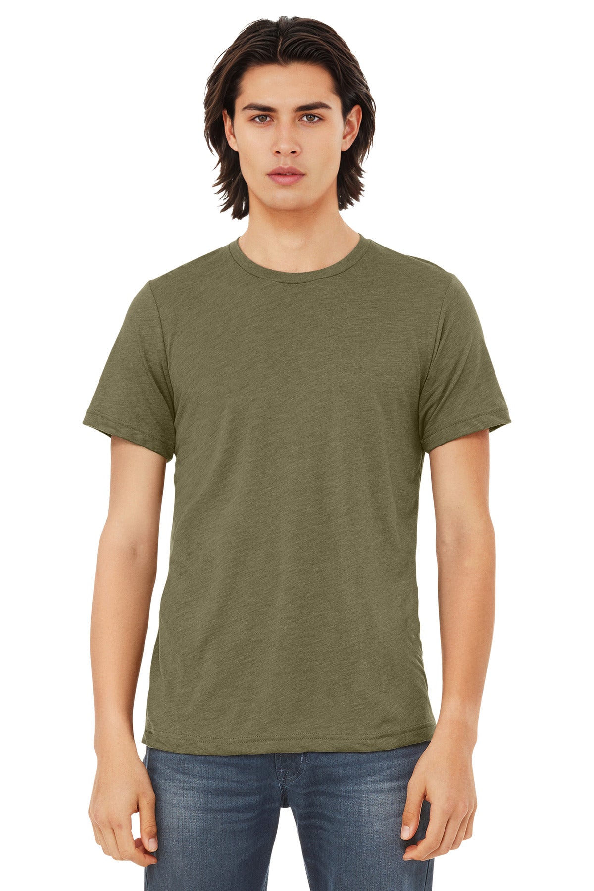 BELLA+CANVAS  Unisex Triblend Short Sleeve Tee. BC3413 - EMBROIDERED