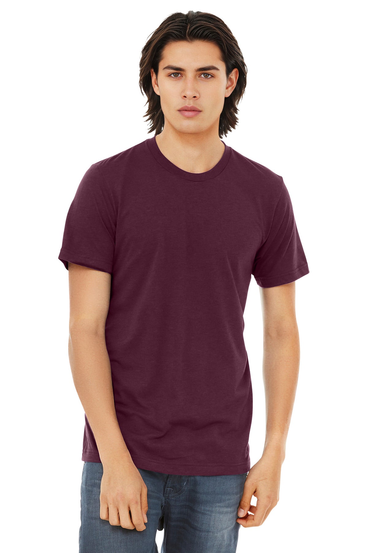 BELLA+CANVAS  Unisex Triblend Short Sleeve Tee. BC3413 - EMBROIDERED