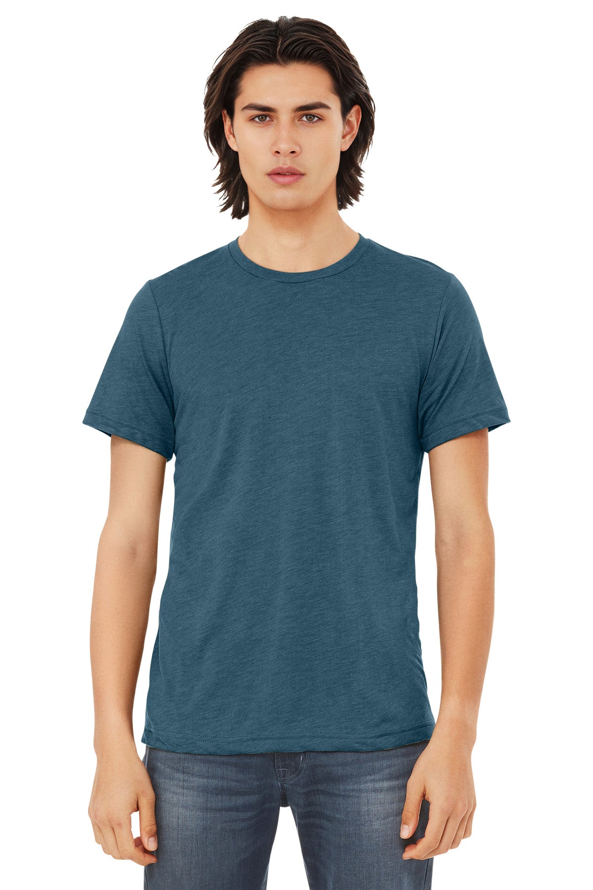 BELLA+CANVAS  Unisex Triblend Short Sleeve Tee. BC3413 - EMBROIDERED