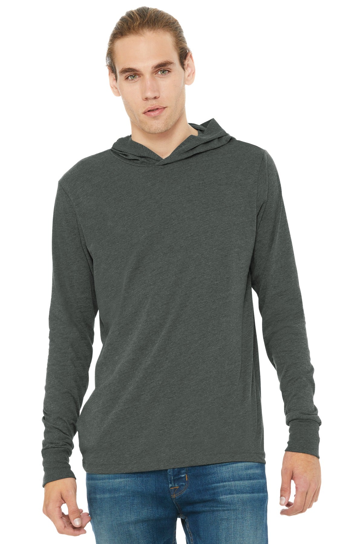 BELLA+CANVAS  Unisex Jersey Long Sleeve Hoodie. BC3512 - EMBROIDERED