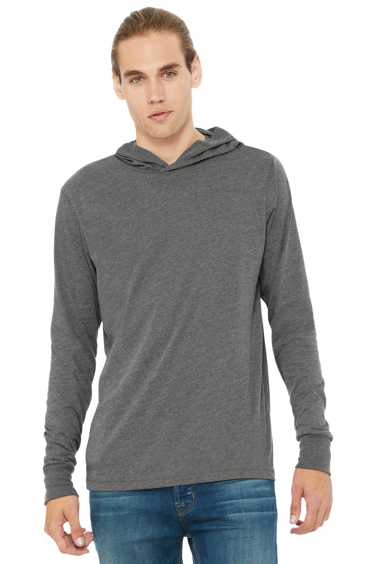 BELLA+CANVAS  Unisex Jersey Long Sleeve Hoodie. BC3512 - EMBROIDERED